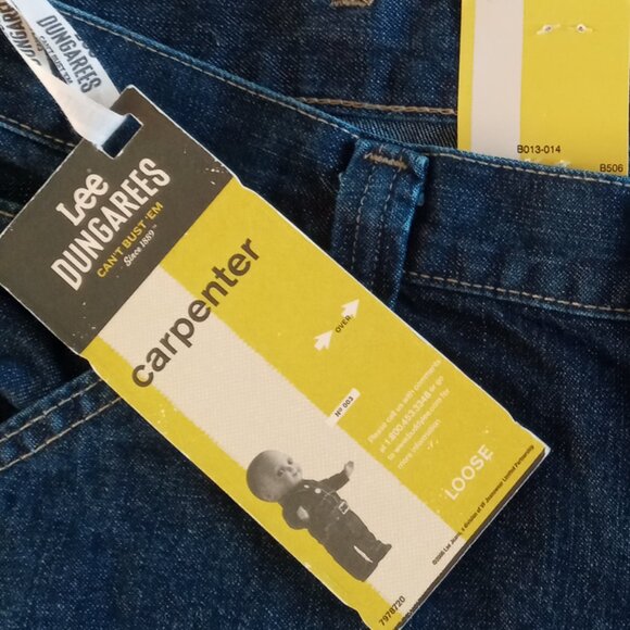 Vtg Lee dark Wash loose fit Blue Denim Carpenter jeans size in description NWT - Picture 15 of 15